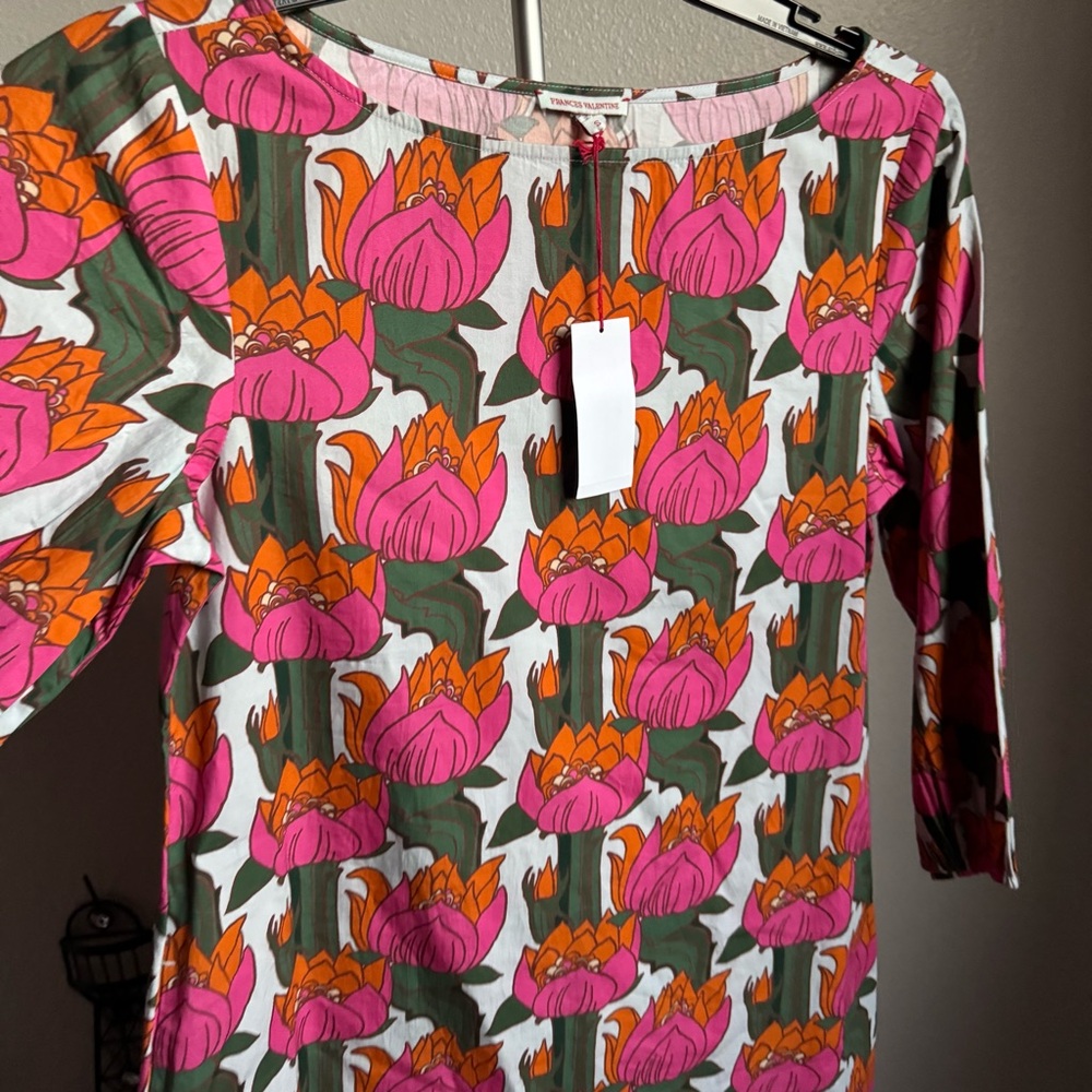 NWT Frances Valentine Minnow Maxi Dress Sun Flower Cotton Poplin Sz S - Picture 6 of 8